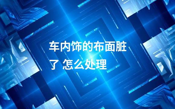 车内饰的布面脏了 怎么处理